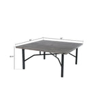 63 Inch Aluminum Outdoor Dining Table with Umbrella Hole