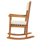 Natural Wood Outdoor Rocking Chair with Sponge Cushion