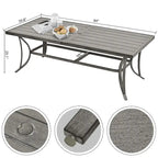 35.5 W Outdoor Aluminum Dining Table with Umbrella Hole
