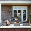 XIZZI 5-piece Outdoor Wicker Furniture Set with Table