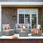 XIZZI 5-piece Outdoor Wicker Furniture Set with Table