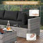 XIZZI 5-piece Outdoor Wicker Furniture Set with Table