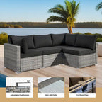 XIZZI 5-piece Outdoor Wicker Furniture Set with Table