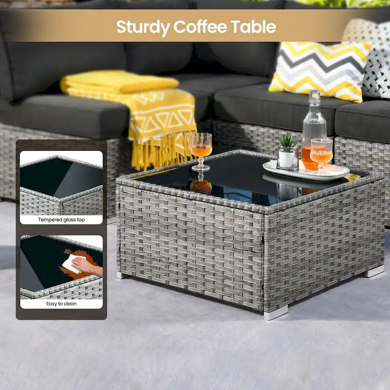 XIZZI 5-piece Outdoor Wicker Furniture Set with Table