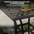 Square Outdoor Table Bar Stool 29-in W x 29-in L with Umbrella Hole
