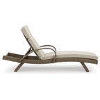 Signature Design by Ashley Beachcroft Beige Outdoor Chaise Lounge with Cushion - 30.13 W x 79.38 D x 39.75 H