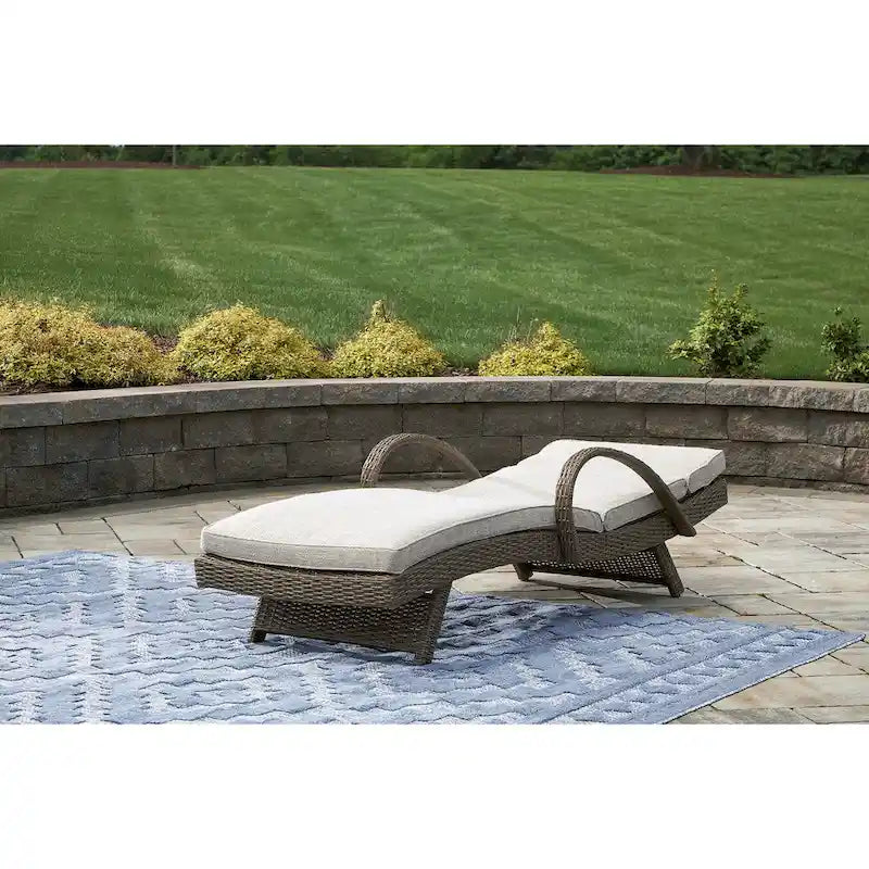 Signature Design by Ashley Beachcroft Beige Outdoor Chaise Lounge with Cushion - 30.13 W x 79.38 D x 39.75 H