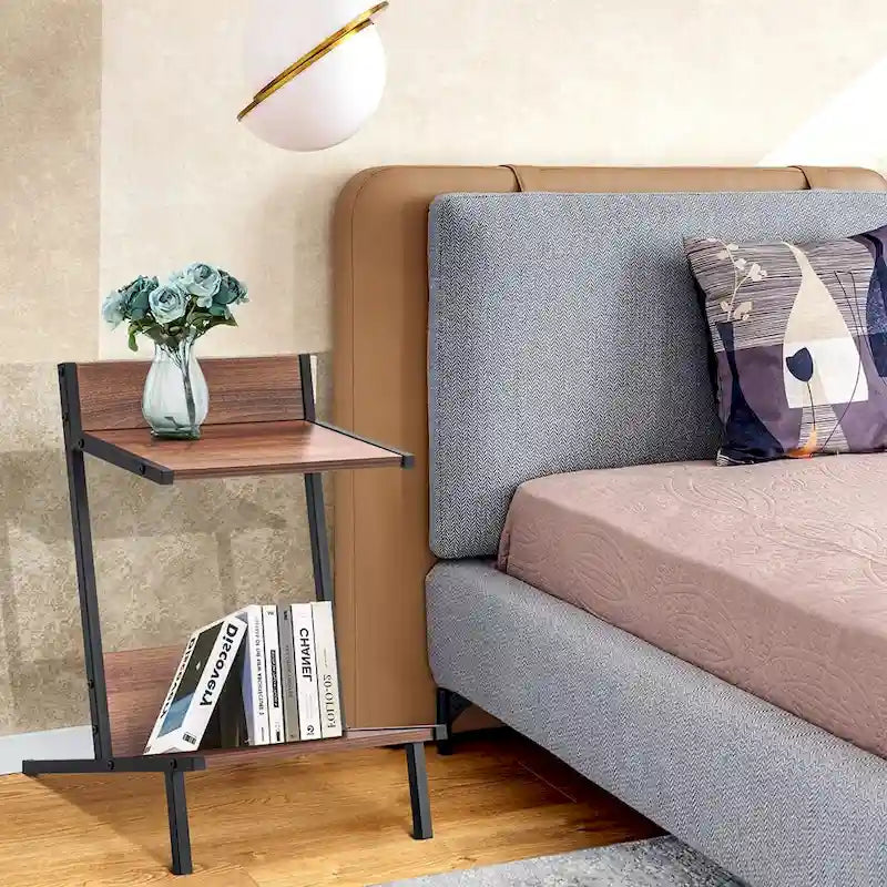 Small End Table with Storage, Modern Simplistic Side Table