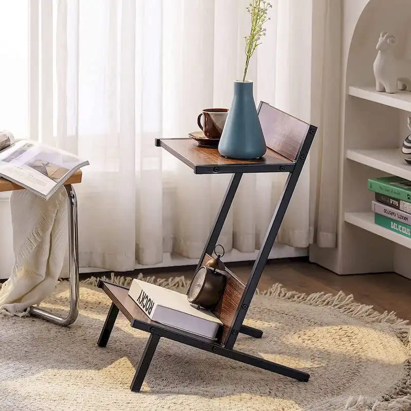Small End Table with Storage, Modern Simplistic Side Table