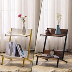 Small End Table with Storage, Modern Simplistic Side Table