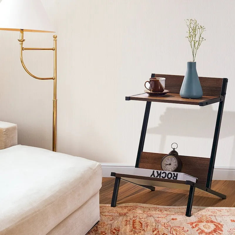 Small End Table with Storage, Modern Simplistic Side Table