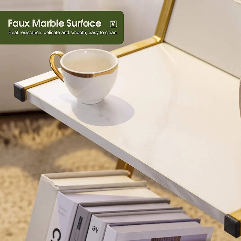 Small End Table with Storage, Modern Simplistic Side Table
