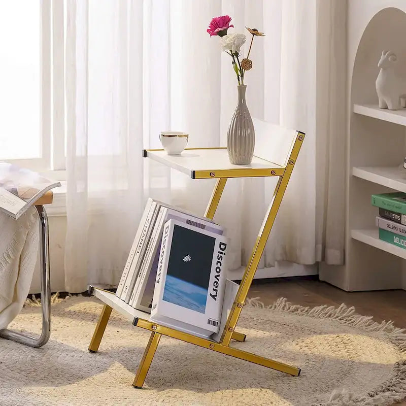 Small End Table with Storage, Modern Simplistic Side Table