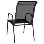 vidaXL Patio Chairs Outdoor Stack Chair for Patio Steel and Textilene Black