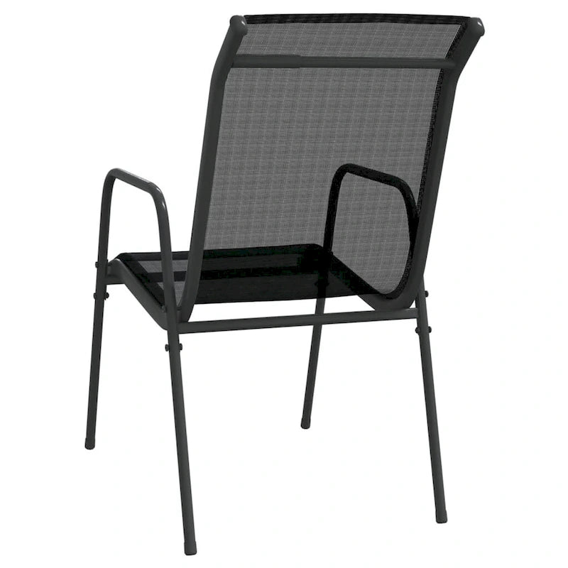 vidaXL Patio Chairs Outdoor Stack Chair for Patio Steel and Textilene Black