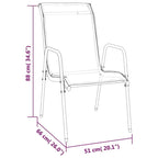 vidaXL Patio Chairs Outdoor Stack Chair for Patio Steel and Textilene Black