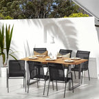 vidaXL Patio Chairs Outdoor Stack Chair for Patio Steel and Textilene Black