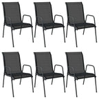 vidaXL Patio Chairs Outdoor Stack Chair for Patio Steel and Textilene Black