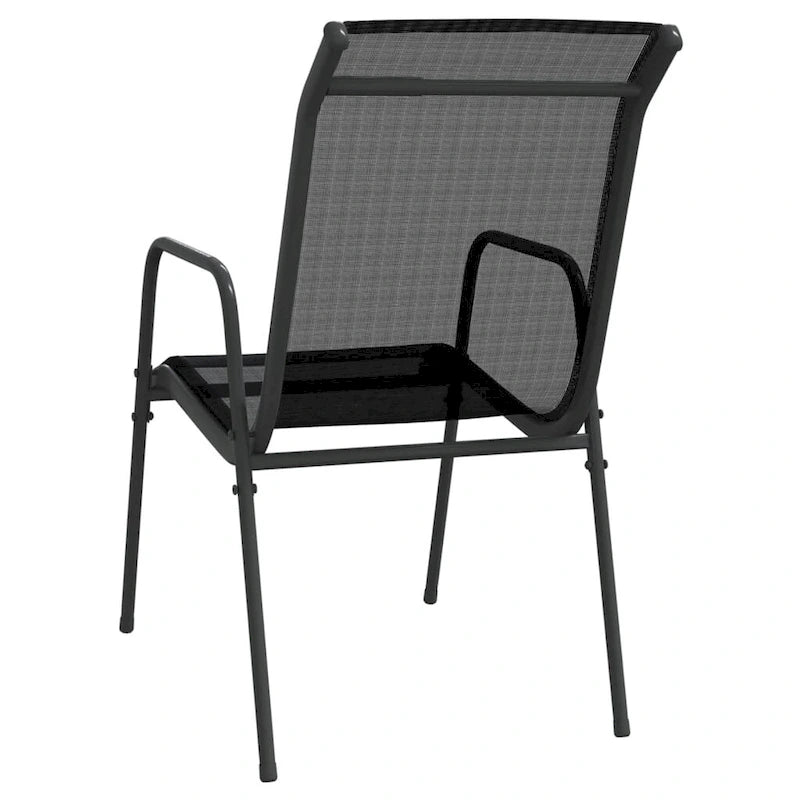 vidaXL Patio Chairs Outdoor Stack Chair for Patio Steel and Textilene Black
