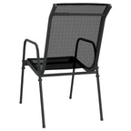 vidaXL Patio Chairs Outdoor Stack Chair for Patio Steel and Textilene Black