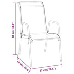 vidaXL Patio Chairs Outdoor Stack Chair for Patio Steel and Textilene Black