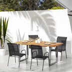 vidaXL Patio Chairs Outdoor Stack Chair for Patio Steel and Textilene Black