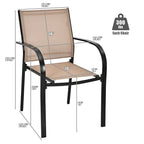 Gymax 4PCS Stackable Patio Dining Chair w/ Steel Frame & Quick-drying - See Details