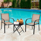 Gymax 4PCS Stackable Patio Dining Chair w/ Steel Frame & Quick-drying - See Details