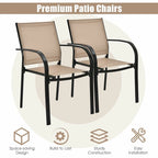 Gymax 4PCS Stackable Patio Dining Chair w/ Steel Frame & Quick-drying - See Details