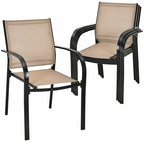Gymax 4PCS Stackable Patio Dining Chair w/ Steel Frame & Quick-drying - See Details