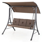 Costway 3-Seat Outdoor Porch Swing Adjustable Canopy Padded Cushions - See Details