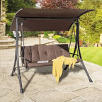 Costway 3-Seat Outdoor Porch Swing Adjustable Canopy Padded Cushions - See Details