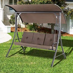 Costway 3-Seat Outdoor Porch Swing Adjustable Canopy Padded Cushions - See Details