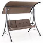 Costway 3-Seat Outdoor Porch Swing Adjustable Canopy Padded Cushions - See Details