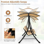 Costway 3-Seat Outdoor Porch Swing Adjustable Canopy Padded Cushions - See Details