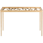 Nannette Antique Gold Leaf Butterfly Console Table - 42Wx12Dx30H