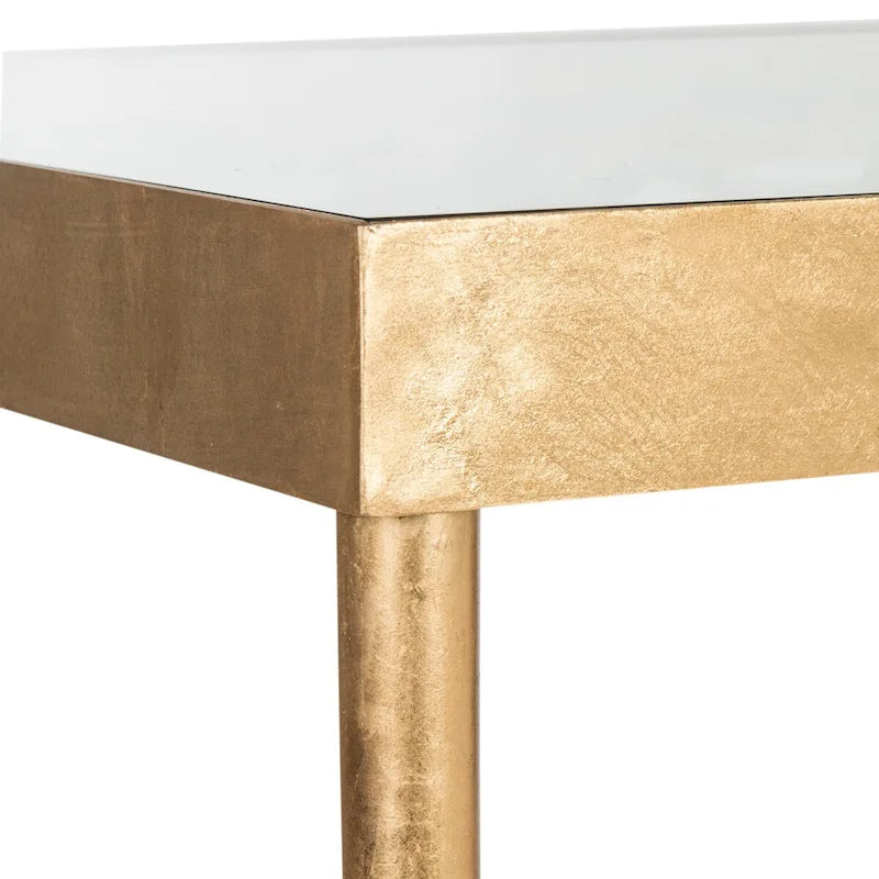 Nannette Antique Gold Leaf Butterfly Console Table - 42Wx12Dx30H