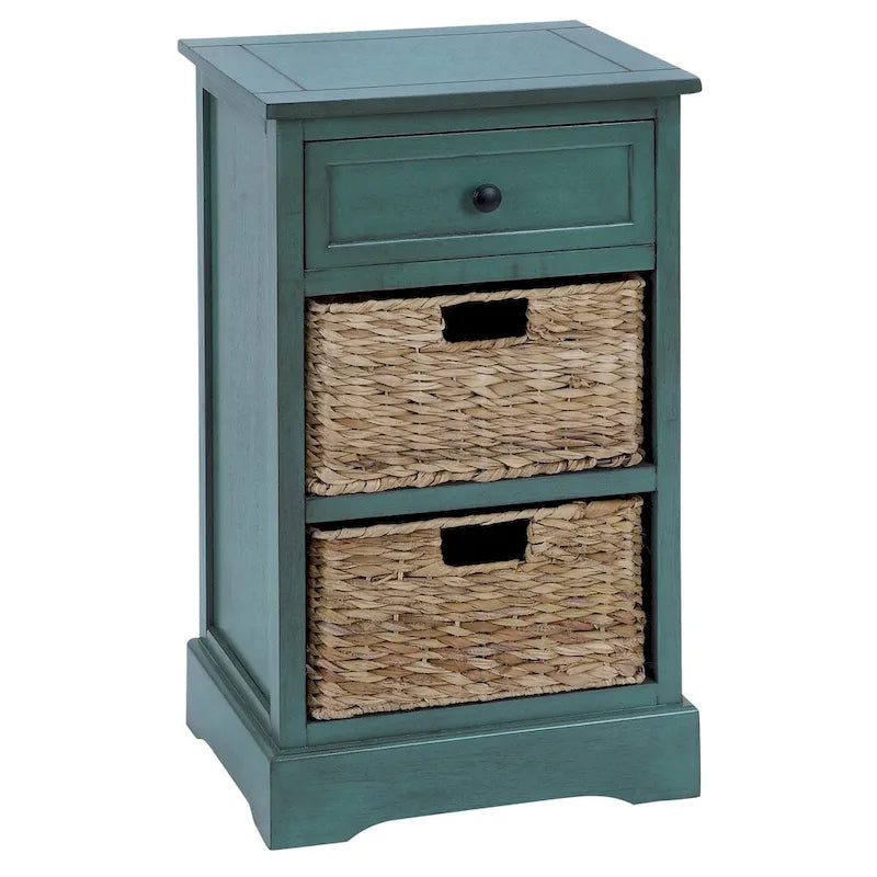 3-drawer Storage Wood Side Table Nightstand