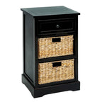  3-drawer Storage Wood Side Table Nightstand