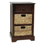 3-drawer Storage Wood Side Table Nightstand