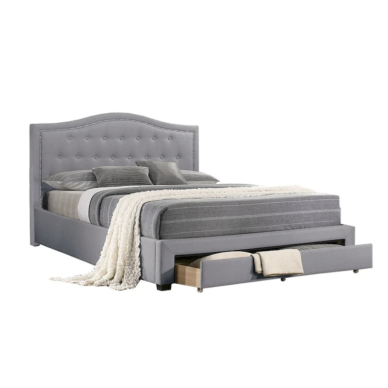 Fully Upholstered California King Bed with1 Underbed Drawer