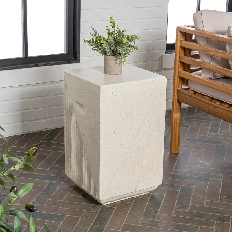 Rashida 20.75 Contemporary Minimalist Square Accent Table , by JONATHAN Y