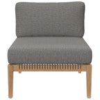 Clearwater Outdoor Patio Teak Wood 6-Piece Sectional Sofa