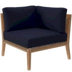 Clearwater Outdoor Patio Teak Wood 6-Piece Sectional Sofa