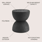 Louisa 18 Mid-Century Modern Drum Accent Table , by JONATHAN Y