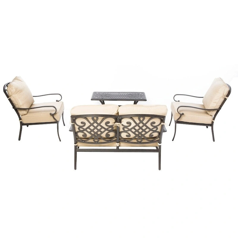 Newbury Cast Aluminum 4-piece Deep Seating Patio Set