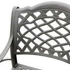 Ornate Traditional Outdoor Cast Aluminum Black Patio Dining Chair