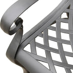 Ornate Traditional Outdoor Cast Aluminum Black Patio Dining Chair