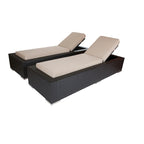 Ohana Outdoor Patio 2 Piece Black Wicker Chaise Lounge Set - No Assembly
