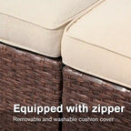 Outdoor 8 Pieces Wicker Sectional Sofa Set w/ Storage Box